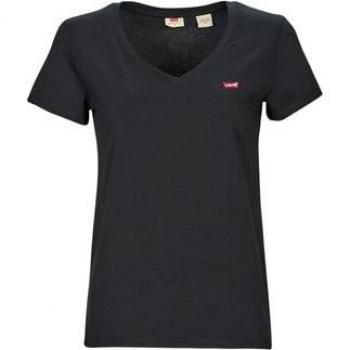 Camiseta Perfect VNeck de Levi's para mujer en negro, algodón, manga corta, ajuste regular (XXS)