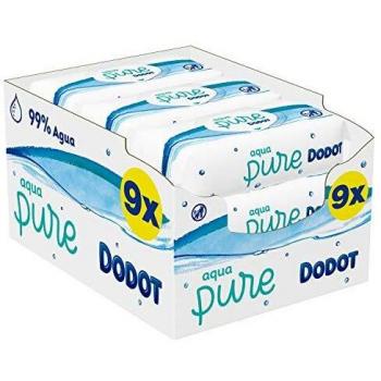 Dodot Aqua Pure Toallitas Para Bebé con 99% Agua 9 Paquetes, 432 Toallitas