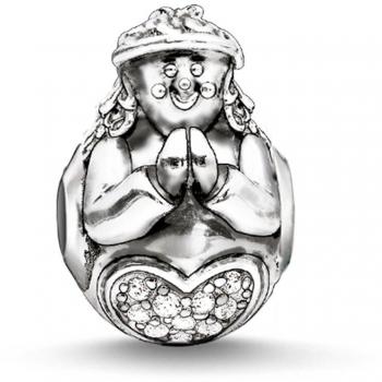 Abalorio de Mujer Thomas Sabo K0182-643-14 en Plata de Ley con Detalle de Corazón - 1 cm