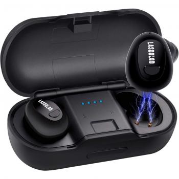 Auriculares Estereo Bluetooth 5.0 Lasdolod de Truefree Auriculares Invisibles con tecnología TWS Invisibles con micrófono Incorporado. Auriculares Gemelos con estación de Carga magnética
