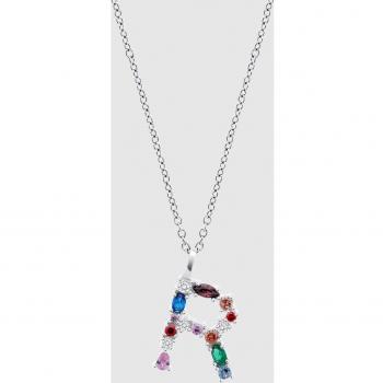 Collar Lotus Silver LP3635-1/R de plata con diseño Rainbow para mujer