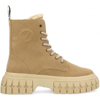 Botas Gravity de mujer en ante color avellana forradas con punto de rizo, talla 37 EU