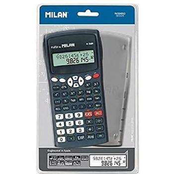 Milan 159110KBL - Calculadora científica con pantalla LCD de 2 líneas