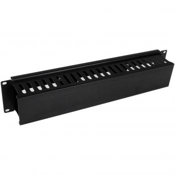 StarTech.com Horizontal 2U Server Rack Cable Management Finger Duct w/ Cover - 19 Network Rack Wire Duct Raceway Panel - Slotted Wire Duct