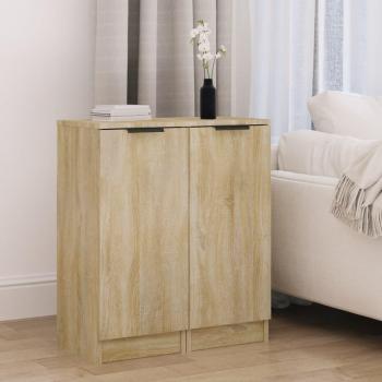 Aparadores de Madera Contrachapada vidaXL 2 uds, 30x30x70 cm, Armarios con Puertas y Cajón de Madera, Buffet Moderno para Salón, Armario Auxiliar y de Al
