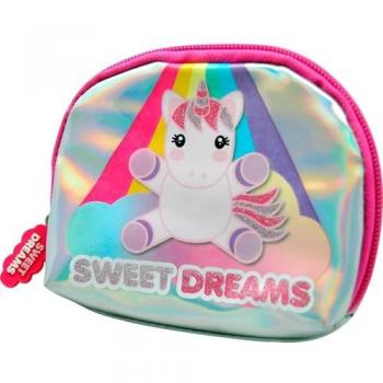 Monedero Plateado Unicornio Sweet Dreams para Niños (12 x 10 x 3 cm)
