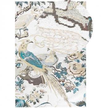 Alfombra de algodón multicolor con motivo de hojas y flores 200 x 300 cm estilo Boho Rustico