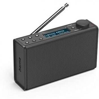 Radio Digital Hama DR7USB, FM/DAB+, Portátil, Alimentación Batería/USB, Color Negro