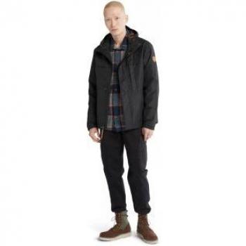 Chaqueta impermeable Timberland Benton Shell para hombre, color negro, con capucha, talla M