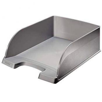 Bandeja de Correspondencia Leitz Plus Jumbo A4 Slim Poliestireno Plateado