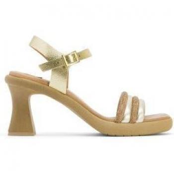 Porronet Sandalias de Piel Luna dorado con tacón de 9cm