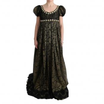 Dolce & Gabbana Black Yellow Crystal Lace Shift Dress - IT40|S, Pre-owned, female, Size: XS