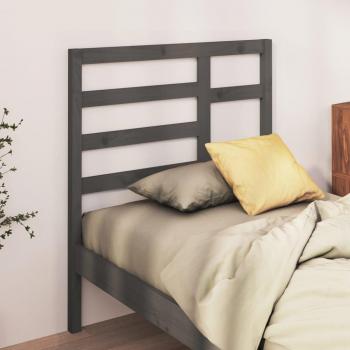 Cabecero de cama gris 96x4x104 cm madera maciza de pino