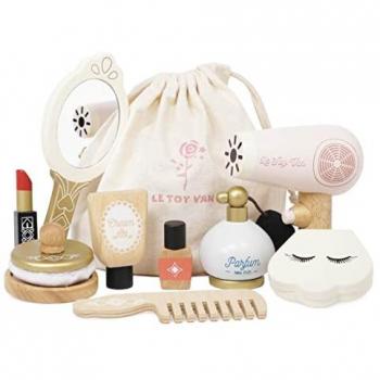 Le Toy Van Star Beauty Bag - Wooden Cosmetic Set With Bag Role Play Toy, Pretend Play Set, Suitable For Ages 3 Years and Up