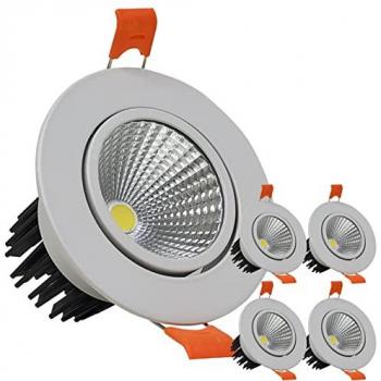 Foco Downlight LED Orientable 7W 650LM Corte 65mm Blanco Frío (6500K) - Pack de 5 Unidades