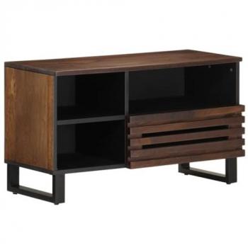 Mueble de TV madera maciza mango marrón 80x34x46 cm
