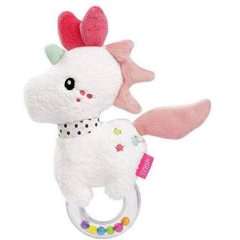 Anillo Sonajero Unicornio Fehn Aiko & Yuki 18 cm Blanco con Peluche Suave