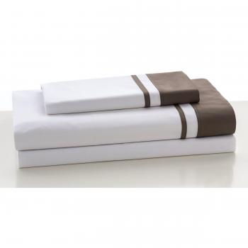 ESTELA - Juego de sábanas Lisos Marbella Color Visón - Cama de 150 cm