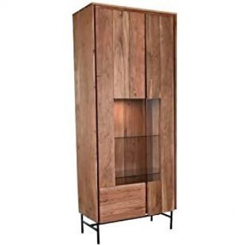 Vitrina DKD Home Decor 80 x 40 x 197 cm Cristal Aluminio Acacia