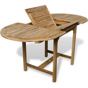 Mesa extensible para exterior de teca 110160x80x75 cm