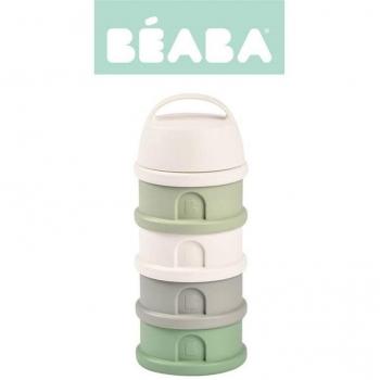Dosificador de Leche en Polvo Beaba 4 Compartimentos Blanco/Verde Salvia