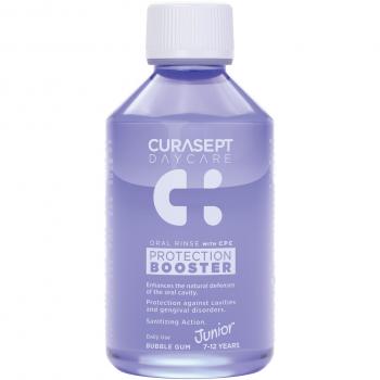 DAYCARE Junior Enjuague Bucal 250ml - Enjuague bucal para niños de 7 a 12 años con sabor a chicle, formulado para proteger y fortalecer los dientes, sin alcohol, ayuda a combatir las caries