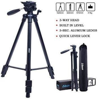 Albott® Trípode completo, 63-pulgadas DSLR profesional de la cámara - Aluminio, Monopod del trípode del recorrido portable y trípode con bolsa de transporte para Canon, Nikon, Sony, Samsung, Olympus, Panasonic