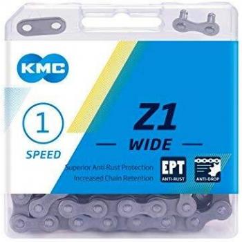 KMC Wide EPT Cadena Ancha Z1, Unisex, Plateado Oscuro, 112 Link
