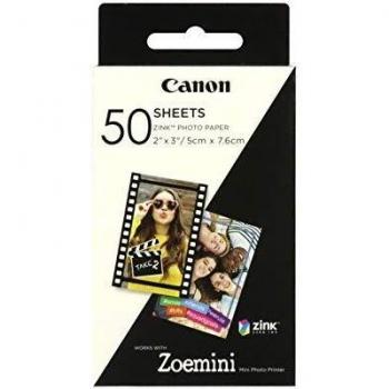Canon Zoemini 2x3 ZINK Photo Paper - Pack of 50 Sheets - No Ink, No Fuss - Perfect For Sharing Your Memories - Water And Tear Resistant With Sticky Backs