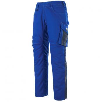 Pantalones de Trabajo Dortmund Mascot Azul Real/Negro Oscuro con Bolsillos Grandes Talla C52