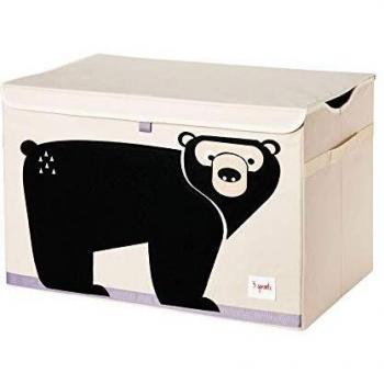 3 Sprouts - Caja de juguetes para niños - Caja de almacenaje para el dormitorio de los niños y niñas, Oso
