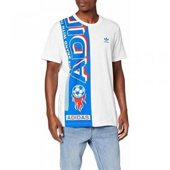 adidas Side Scarf tee Camiseta de Manga Corta, Hombre, White/Blue, M