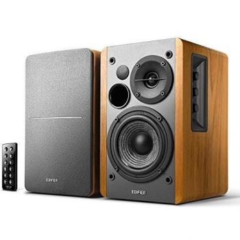Edifier R1280DB Powered Bluetooth Bookshelf Speakers - Optical Input - Wireless Studio Monitors - 4 Inch Near Field Speaker - 42w RMS - Wood Grain