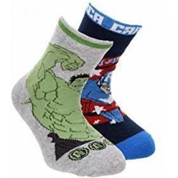 Suncity Pack 2 calcetines Los Vengadores Avengers Hulk y Capitán América T.27/30