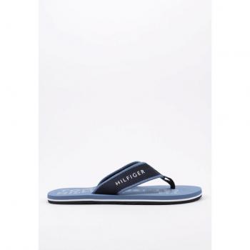Tommy Hilfiger Chancla Sporty Hilfiger Beach Sandal para hombre, color azul, talla 42