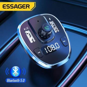 Cargador USB para auto con Transmisor FM Bluetooth 5.0, Adaptador de Coche, Receptor de Audio Inalámbrico, Manos Libres, Reproductor MP3, Accesorios para Automóviles