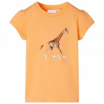 Camiseta Infantil Naranja Brillante Manga Corta 128