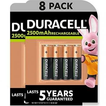 Duracell - Pilas Recargables AA 2500 mAh, paquete de 8
