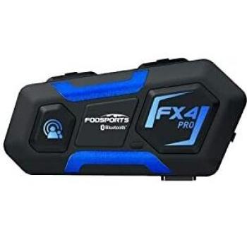 Fodsports 1x FX4 Pro Intercomunicador Casco Moto Bluetooth, Gama Comunicación Intercom de 1200m, Intercomunicacion Entre 4 Motociclistas, Intercomunicador Moto Impermeable con GPS Voz y Radio FM