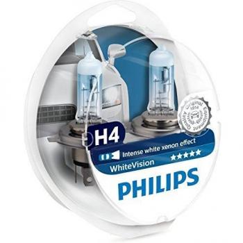 Philips 12342WHVSM WhiteVision Lámpara Halógena de Alta Intensidad, 4300K, Aumento de Luz del 60%, Compatible con PEUGEOT y otros modelos