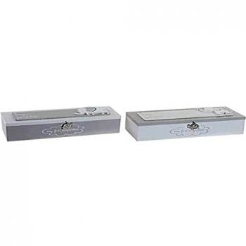 Caja Decorativa de Metal y Madera MDF DKD Home Decor (24 x 8 x 6 cm) - Set de 2 Piezas