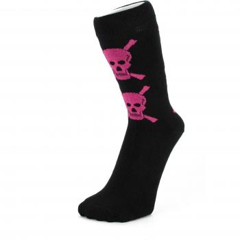 Fucsia de los cráneos en negro calcetines