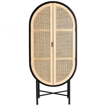 Armario Beilen de Madera de Pino en color Negro/Natural de 70x40x152cm
