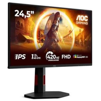 Monitor AOC G4 25G4KUR 24.5 Fast IPS Full HD 1920x1080 420Hz G-Sync Ajustable Negro/Rojo