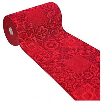 Alfombra de Cocina 3D Antideslizante Lavable Azulejo Mayólica Burdeos 57x230 cm