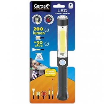 Garza - Linterna LED De Aluminio Con Cabezal Extensible Magnético ideal para el trabajo, coche o emergencias