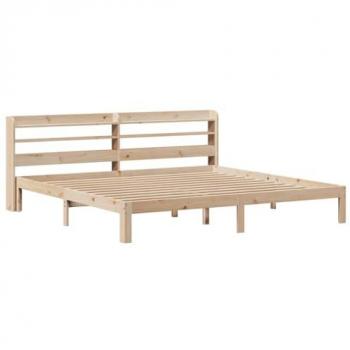 Estructura de cama redonda con cabecero 180x200 cm en pino macizo