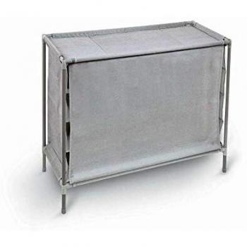 Domopak Living 8001410073822 Armario Zapatero en los 16 Compartimentos, plástico/Acero/Polipropileno, Gris, 35 x 81 x 66 cm