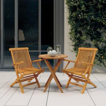 3 Piece Solid Teak Garden Dining Set
