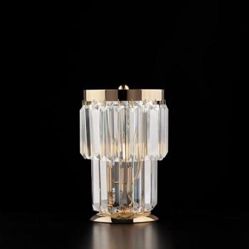 Lámpara de Mesa Moderna Schubert Oro 1 Luz E14 con Strass